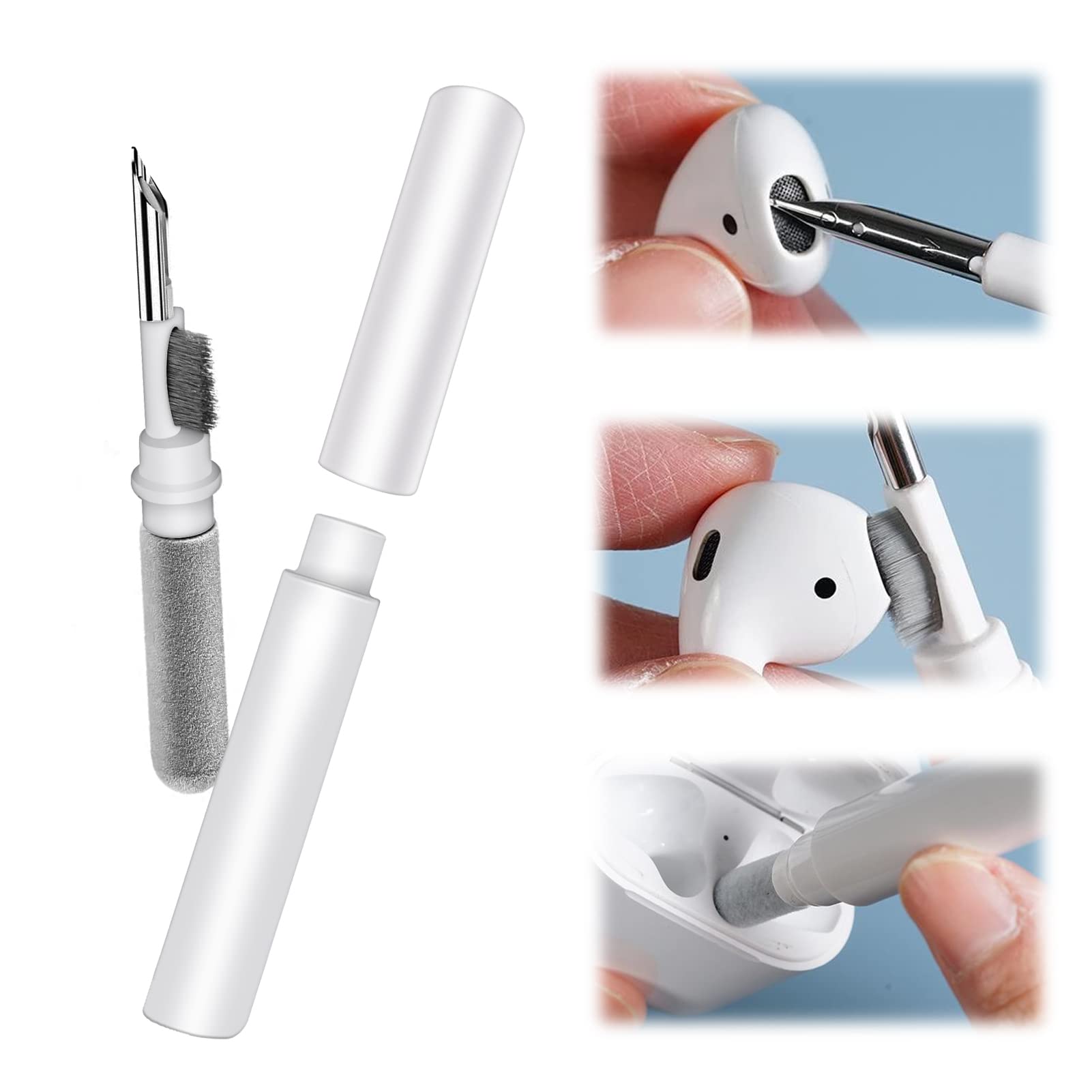 HASTHIP Earphone Cleaning Brush Set,Earbuds Clean Pen Earbud Dust Brush Earphone Case Cleaning Gadget for Airpods Pro MI Earbuds HASTHIP Earphone Cleaning Brush Set,Earbuds Clean Pen Earbud Dust Brush Earphone Case Cleaning Gadget for Airpods Pro MI Earbuds